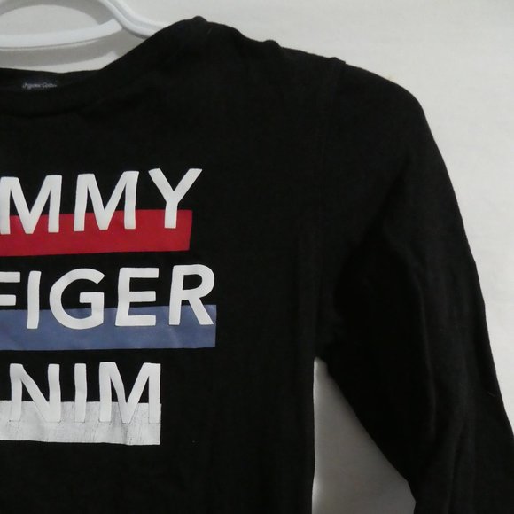 TOMMY HILFIGER, size 10 youth, black long sleeve graphic tee, GUC - Picture 5 of 15